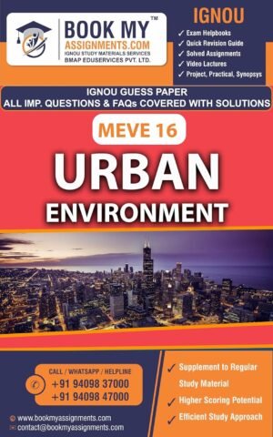 IGNOU MEVE 016 Urban Environment Study Guide Book English Medium