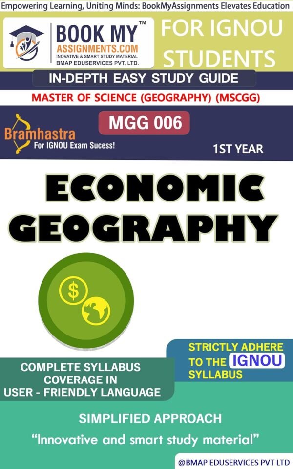 IGNOU MGG 006 Economic Geography Study Guide Book English Medium