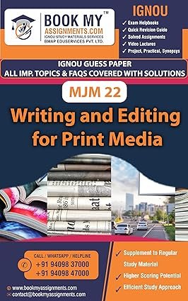 IGNOU MJM 22 Writing and Editing for Print Media Exam Preparation Book English Medium