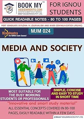 IGNOU MJM 24 Media and Society Quick Readable Notes Book English Medium