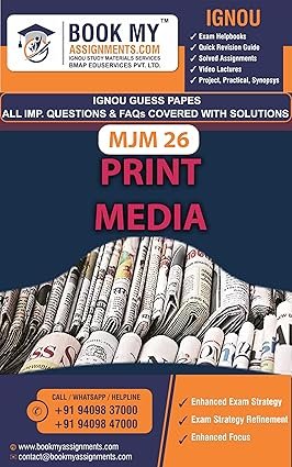 IGNOU MJM 26 Print Media Study Material For IGNOU Student English Medium