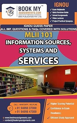 IGNOU MLII 101 Information Sources, Systems and Services Study guide Books