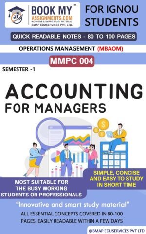 IGNOU MMPC 004 Accounting for Managers Guide Book English Medium