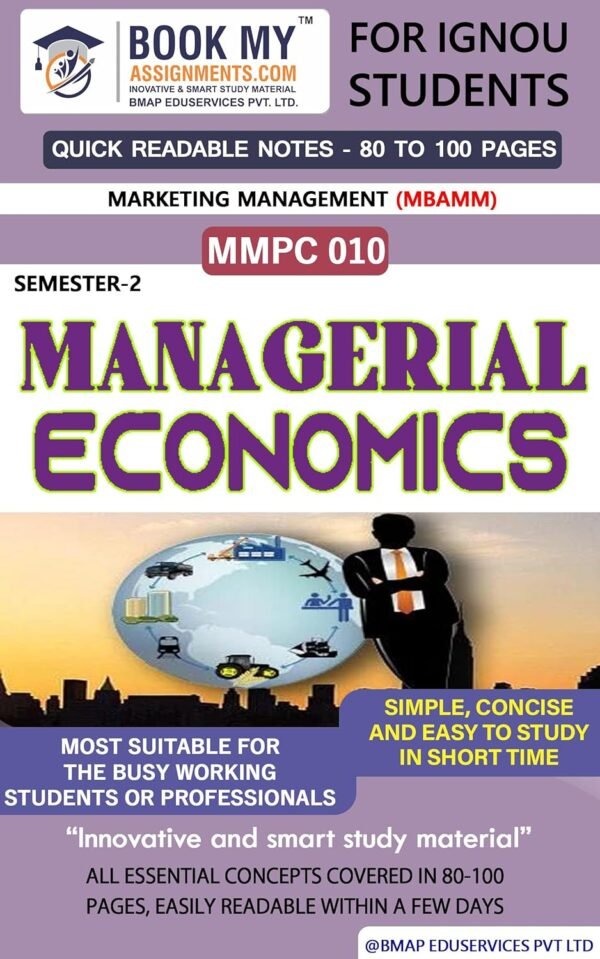 IGNOU MMPC 010 Managerial Economics Study Guide Book English Medium