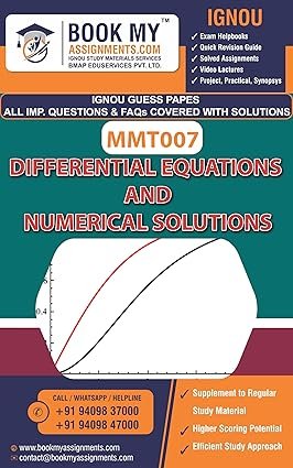IGNOU MMT 007 Differential Equations and Numerical Solutions Guide Book English Medium
