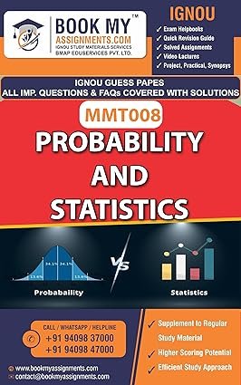 IGNOU MMT 008 Probability and Statistics Study Guide Help Book English Medium
