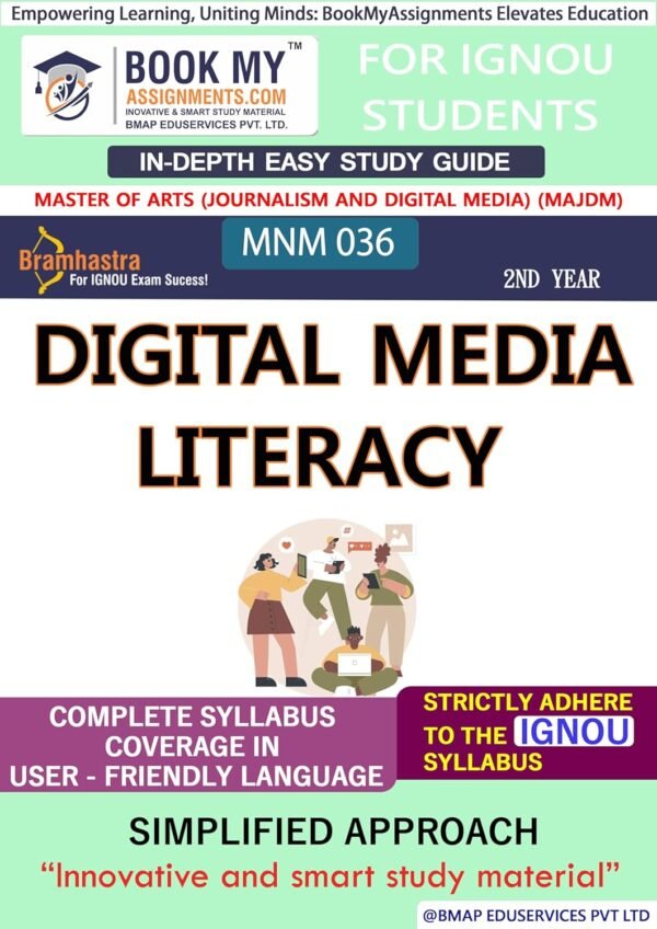 IGNOU MNM 036 Digital Media Literacy Guide Help Book English Medium