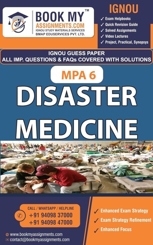 IGNOU MPA 006 Disaster Medicine Exam Preparation Book