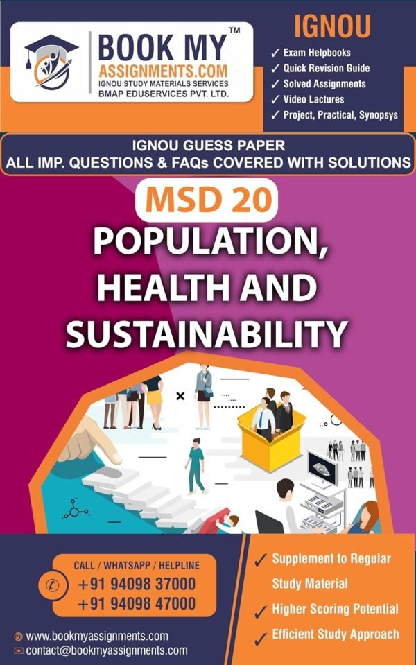 IGNOU MSD 20 Population, Health and Sustainability Study Material English Medium