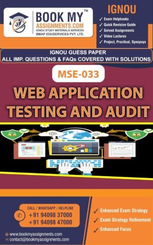 IGNOU MSE 033 Web Application Testing and Audit Guide Book for Exam Preparation English Medium