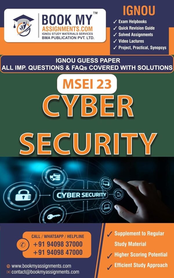 IGNOU MSEI 023 Cyber Security Study Material and Guide Book English Medium