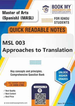 IGNOU MSL 003 Study Guide Help Book