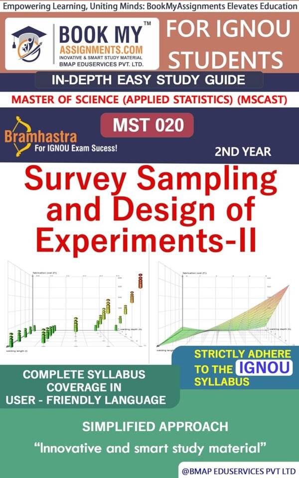 IGNOU MST 020 Survey Sampling and Design of Experiments-II Guide Book English Medium
