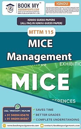 IGNOU MTTM 115 MICE Management Exam Preparetion Help Book English Medium