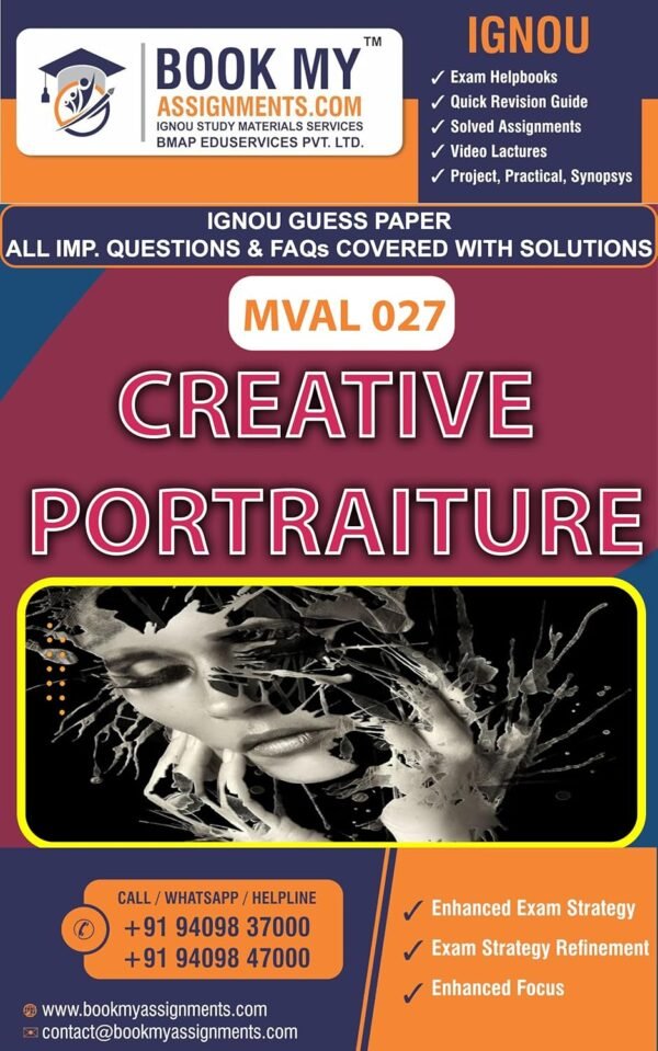 IGNOU MVAL 027 Creative Portraiture Study Material Guide Book English Medium