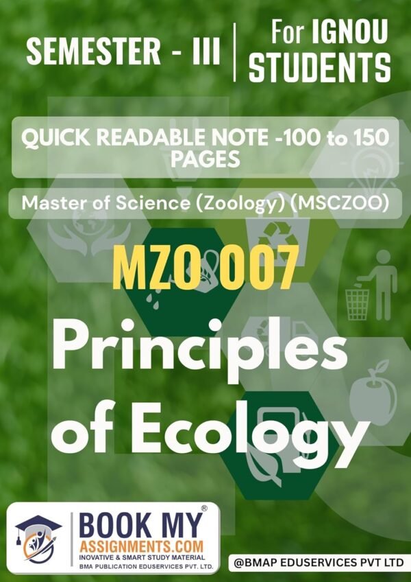 IGNOU MZO 007 Principles of Ecology Exam Help Book English Medium