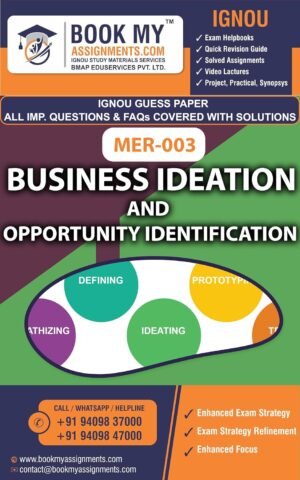 IGNOU Online Study Material MER 003 Business Ideation and Opportunity Identification