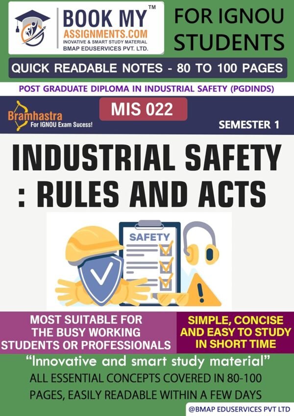 Latest IGNOU Book MIS 022 Industrial Safety Rules and Acts English Medium