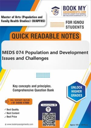 MEDS 074 Population and Development Issues and Challenges IGNOU Guide Book Quick Readable Notes