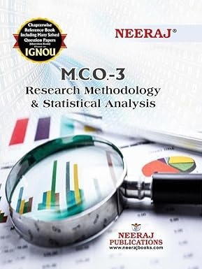 NEERAJ MCO-3 Research Methodology And Statistical Analysis English Medium Guide Book