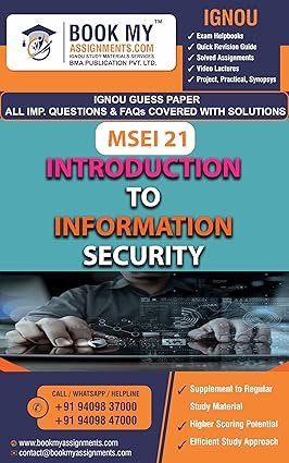 Top IGNOU Guide Book IGNOU MSEI 021 Introduction to Information Security English Medium